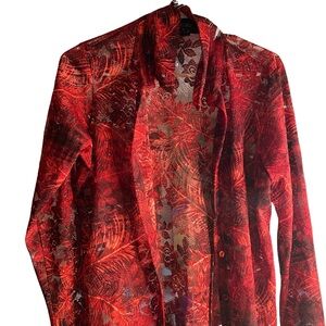 Karen Kane floral lace button down - size Medium